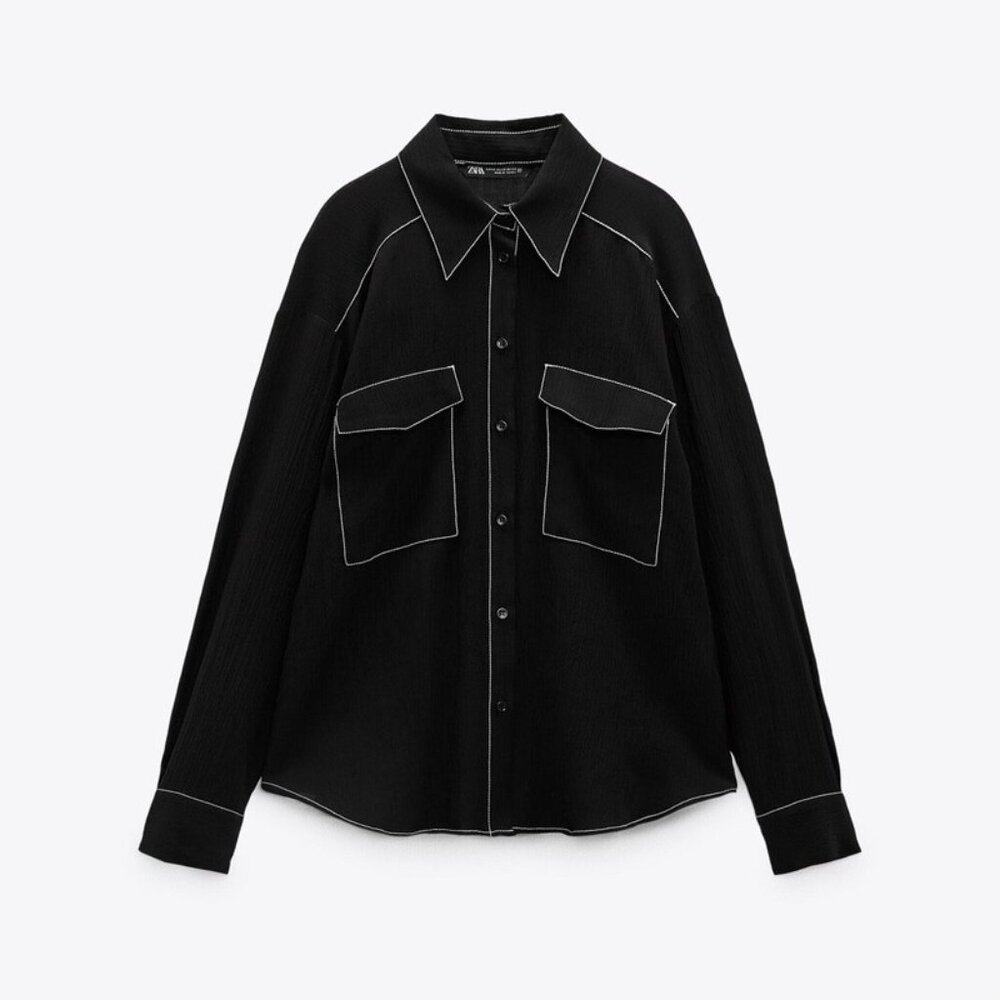 Zara Contract Stitch Blouse - L